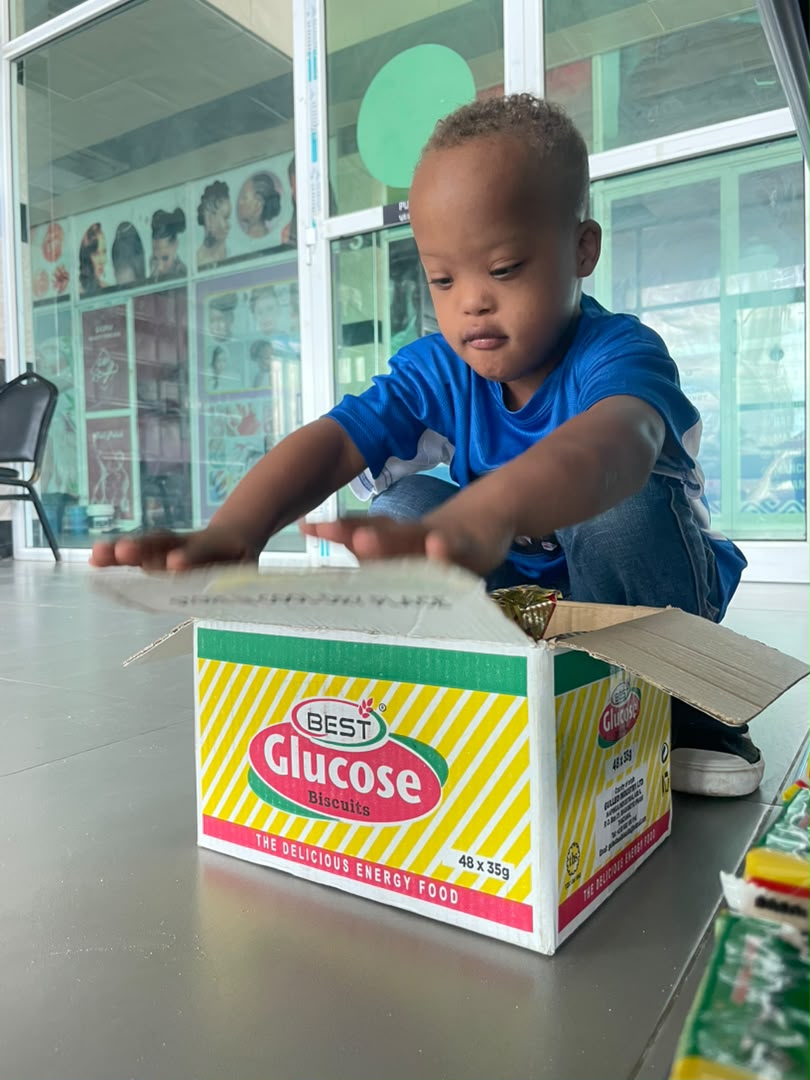 Young learner practising a daily living skill